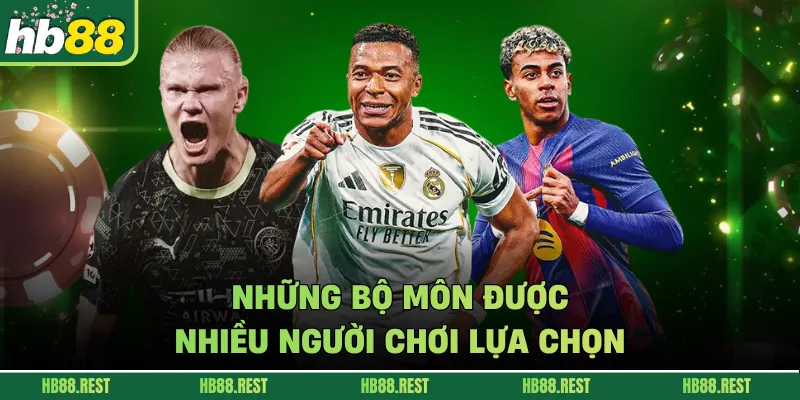 Những bộ môn được nhiều người chơi lựa chọn 